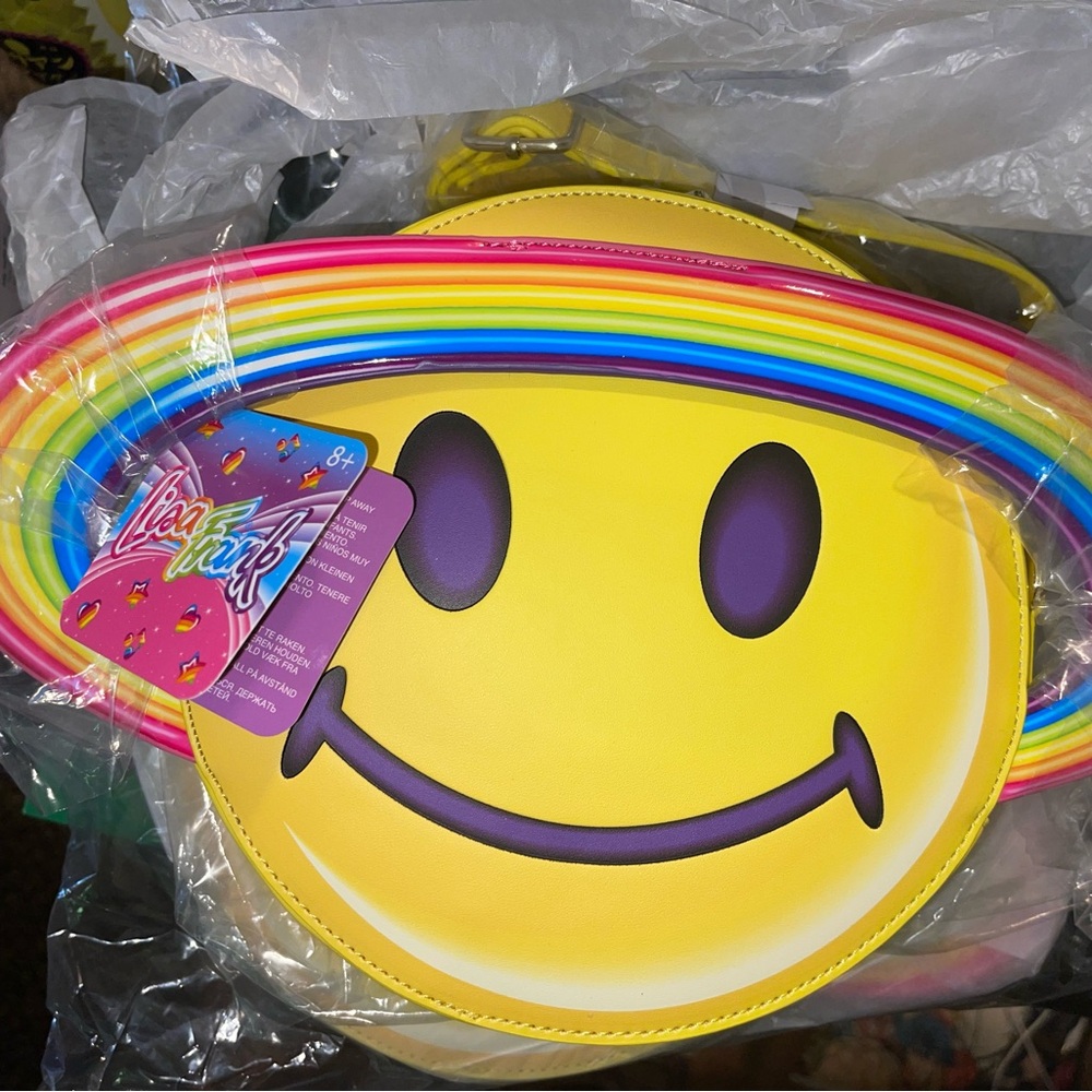 Lisa Frank Saturn Smiley Face Crossbody Purse
